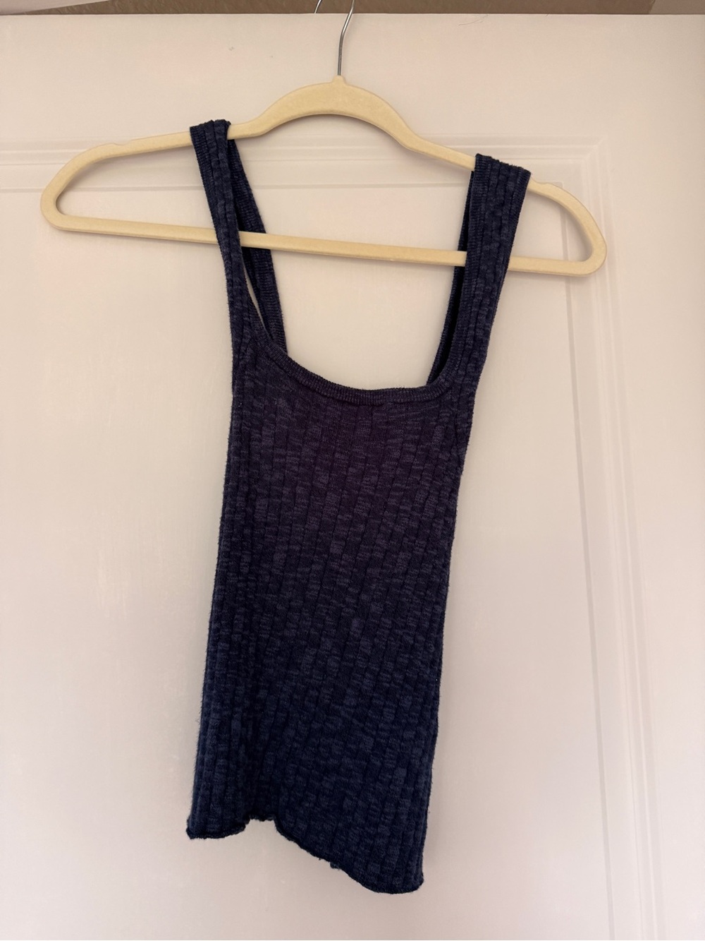 Pilcro Ribbed Square-Neck Tank Top - Black
